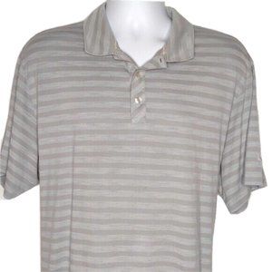 Puma Grey Stripe Short Sleeve Golf Polo Shirt Men 2XL XXL